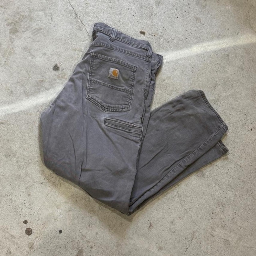 Carhartt Relaxed Fit Work Pants Men's 36x30 Gray Canvas Utility Carpenter